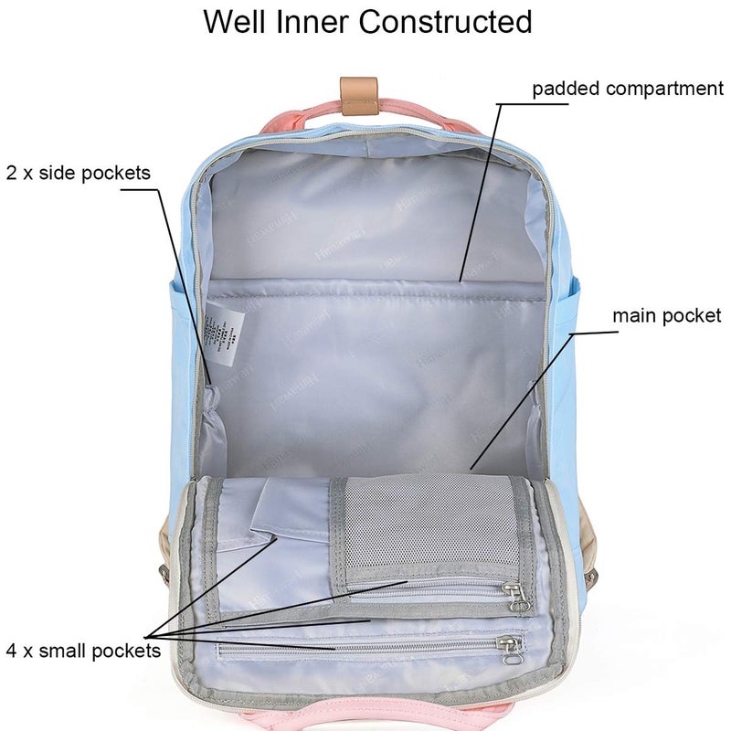 Himawari Backpack/Travel Backpack for Women 14.9" College Vintage Waterproof Bag ï¼Œ Work Backpack for 14inch Laptop(-HIM-01#pink&blue) - Image 3